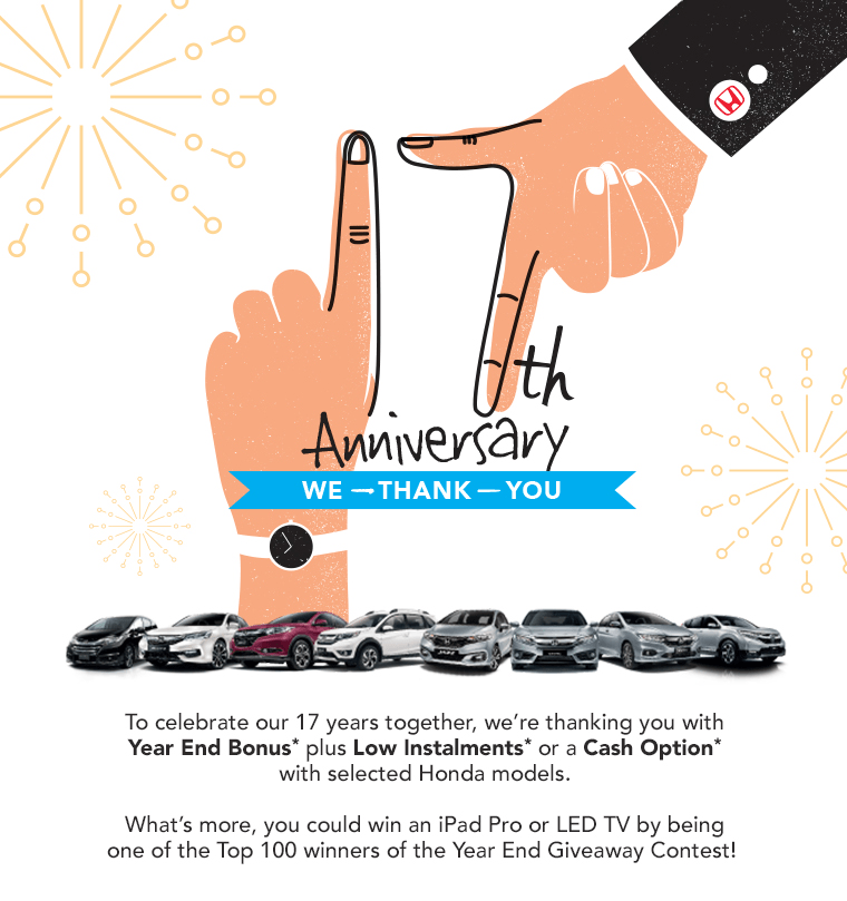 Honda 17th Anniversary promotion