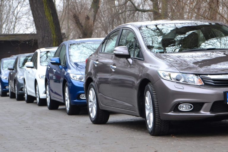 Honda civic in a row